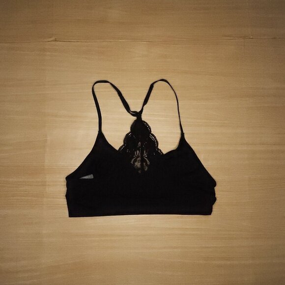 Aerie Black Bralette With Lace Back Medium - Picture 2 of 5